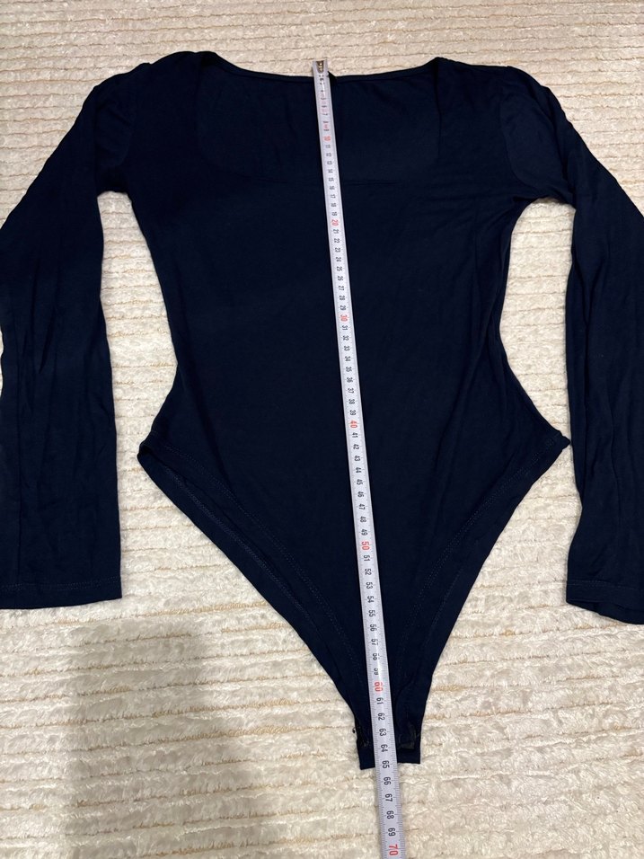 Lacivert Uzun Kollu Kadın Body - Görsel 2