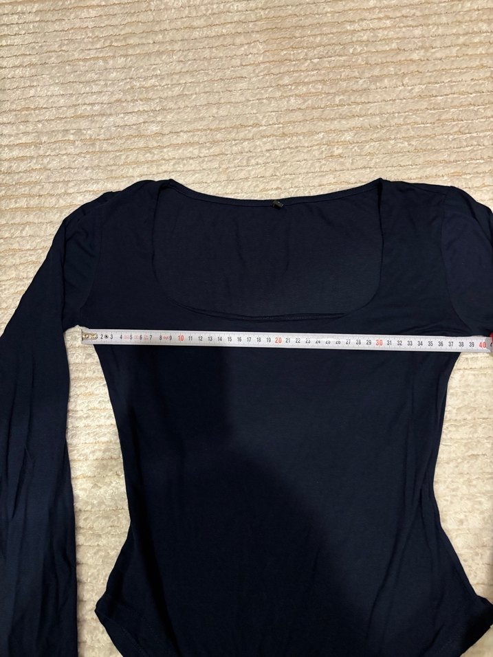 Lacivert Uzun Kollu Kadın Body - Görsel 3