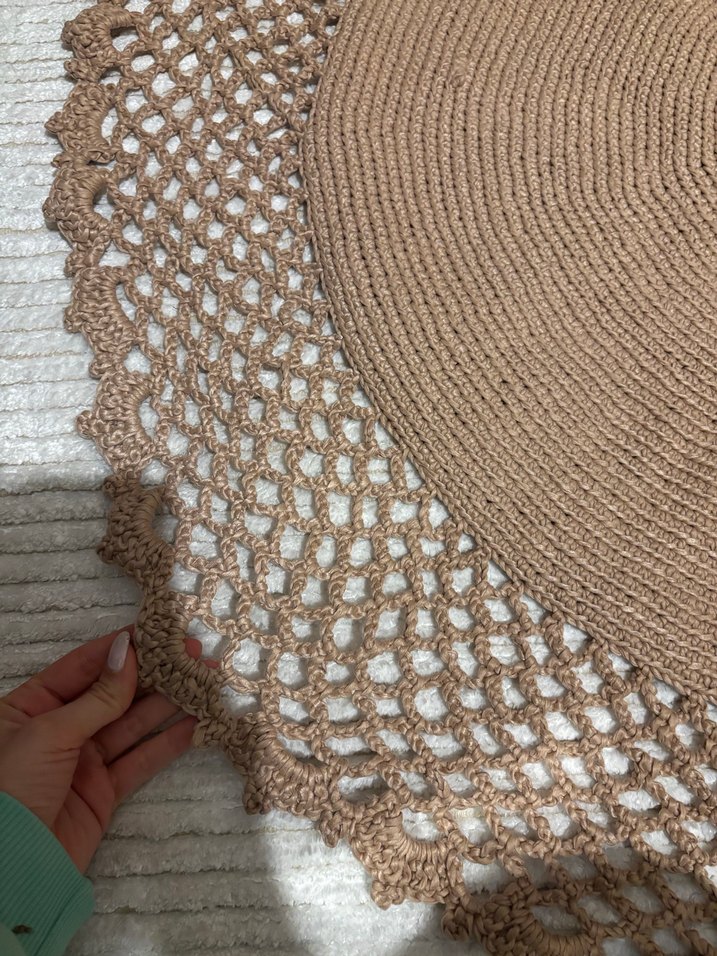 El Örgüsü Bohem Yuvarlak Halı - Görsel 3