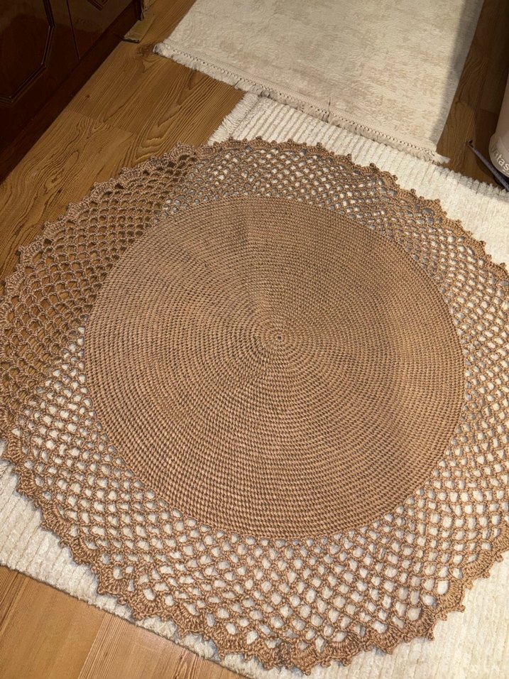 El Örgüsü Bohem Yuvarlak Halı - Görsel 4
