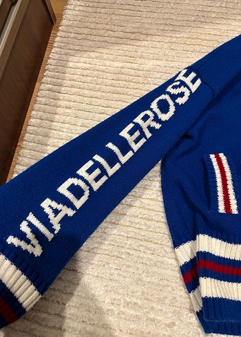 Kapüşonlu Mavi Triko Kadın Hırka - Görsel 5