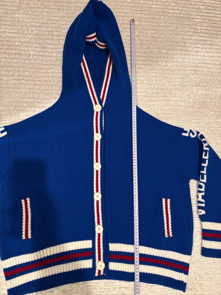 Kapüşonlu Mavi Triko Kadın Hırka - Görsel 2