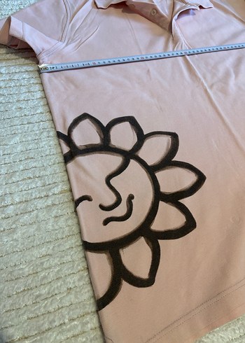 Çiçek Desenli Polo Yaka Tişört - Görsel 4