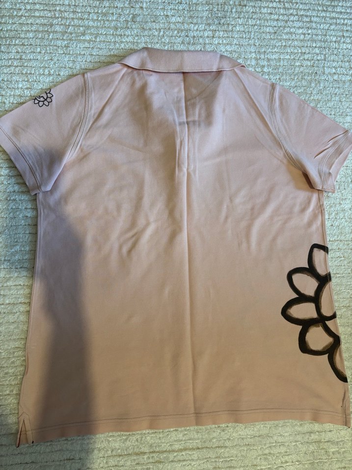 Çiçek Desenli Polo Yaka Tişört - Görsel 5