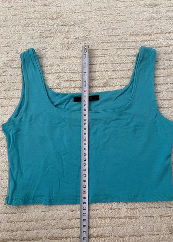 Diğer Askılı Mavi Crop Top
