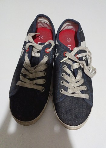 Denim Spor Ayakkabı Velcro Detaylı