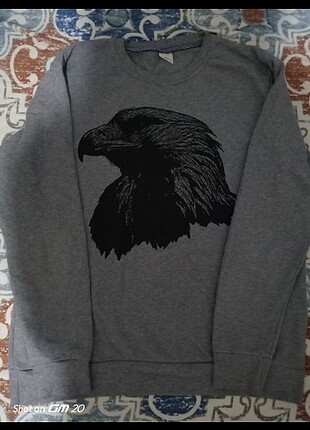 Erkek kartal baskılı sweatshirt