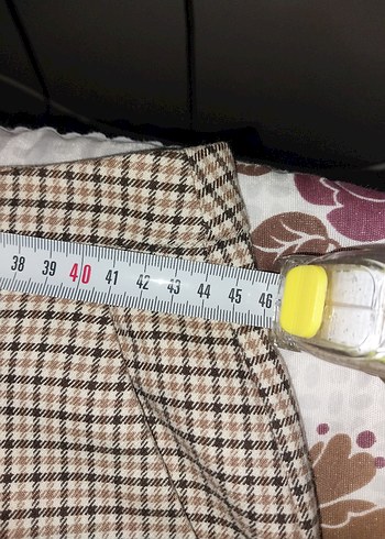 44 Beden camel Renk Kadın Bej Pamuklu Pilili Midi Kumaş Pantolon