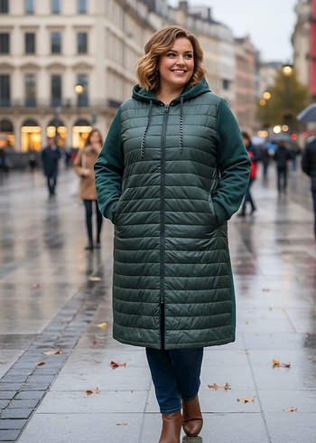 tesettür şişme ceket - Görsel 4