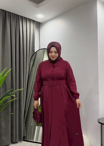 50 Beden bordo Renk tesettür elbise
