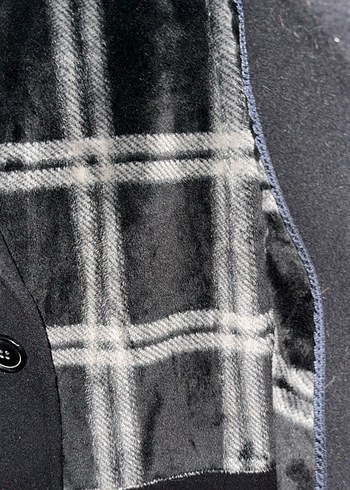 Siyah Düğmeli Klasik Erkek Kaban kaşe kaban - Görsel 8