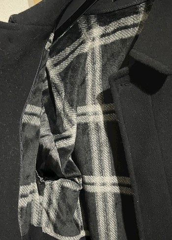 Siyah Düğmeli Klasik Erkek Kaban kaşe kaban - Görsel 5