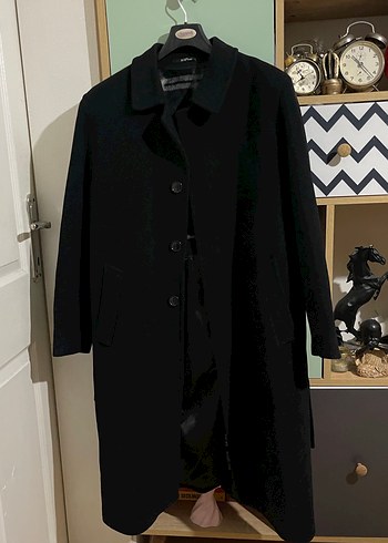 Siyah Düğmeli Klasik Erkek Kaban kaşe kaban - Görsel 2