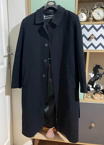 Siyah Düğmeli Klasik Erkek Kaban kaşe kaban - Görsel 3