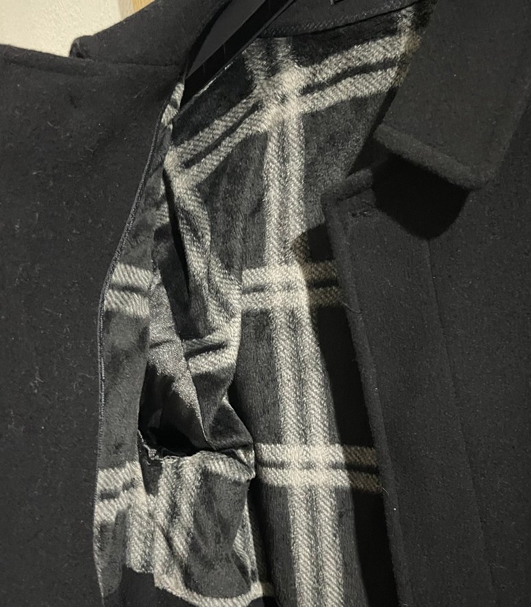 Siyah Düğmeli Klasik Erkek Kaban kaşe kaban - Görsel 5