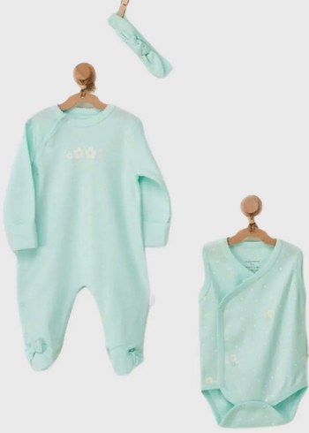 Pastel Yeşil Bebek Hastane Kıyafeti Seti Andywawa - Görsel 3