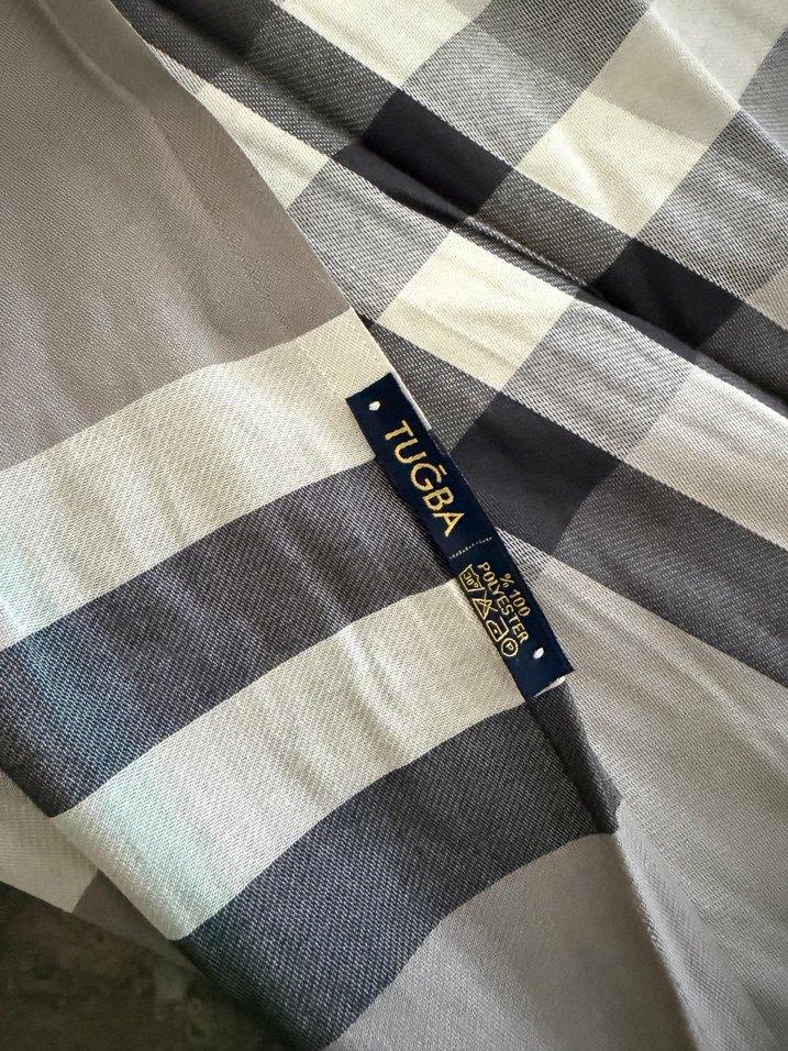 Kadın Gri İpek Görünümlü Bohem Şal - Görsel 2