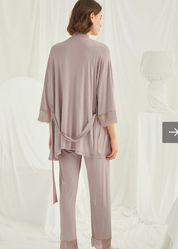 Monamise V Yaka Gri Hamile Pijama Takımı - Görsel 5