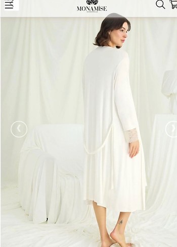 Monamise Önü Düğmeli Uzun Hamile Lohusa Gecelik - Görsel 4