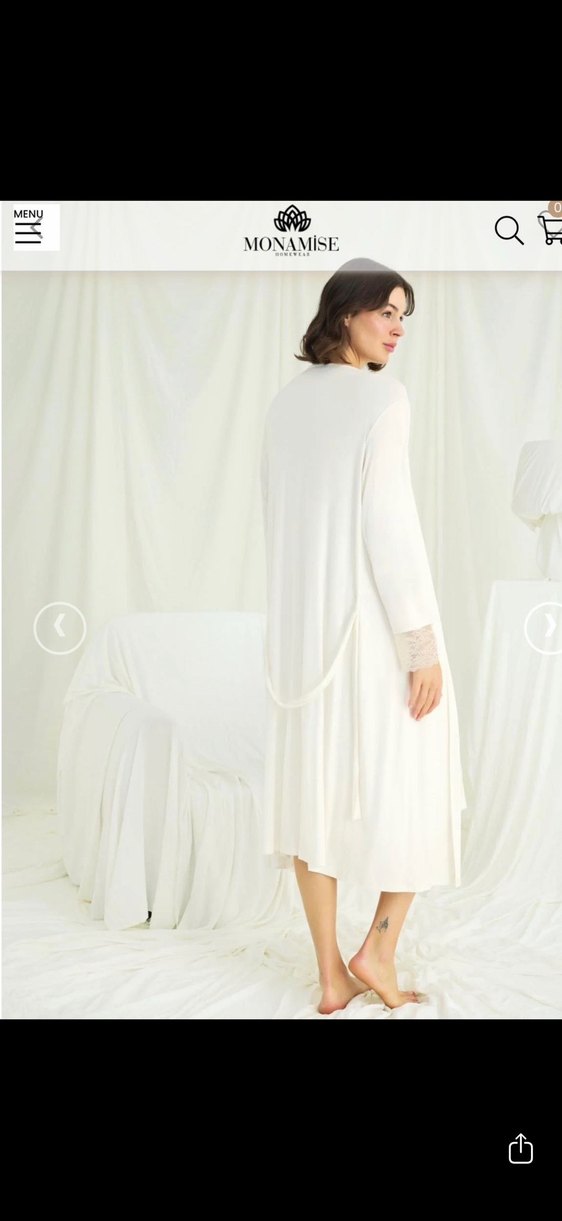 Monamise Önü Düğmeli Uzun Hamile Lohusa Gecelik - Görsel 4