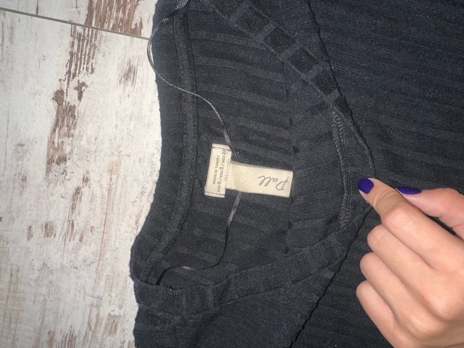 Siyah Kadın fitilli Uzun Kollu Salaş Kazak - Görsel 2