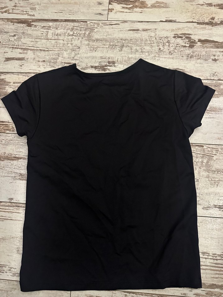 Siyah Kadın Kısa Kollu Tişört Elastan - Görsel 3