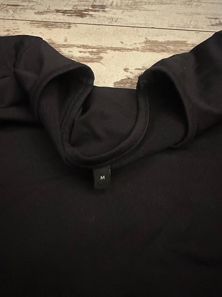 Siyah Kadın Kısa Kollu Tişört Elastan - Görsel 2