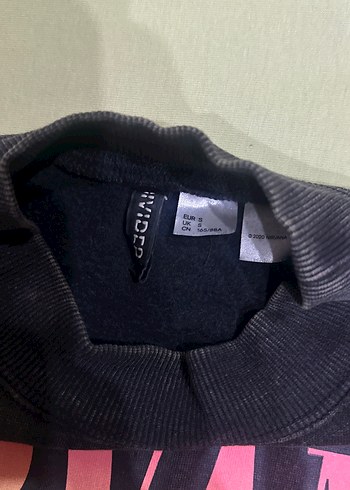 H&M antrasit oversize dik yaka nirvana sweatshirt - Görsel 2