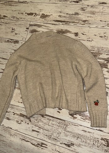 Nakışlı Örgü Desenli Kadın Hırka - Görsel 3