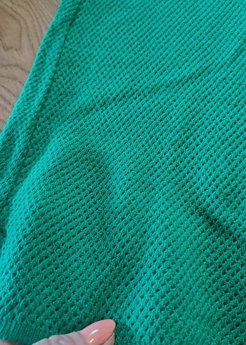 Örgü Yeşil İspanyol paça Kadın Pantolon - Görsel 5