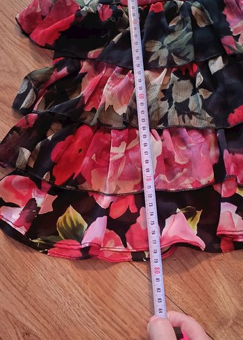 Çiçek Desenli Mini Straplez Elbise - Görsel 10