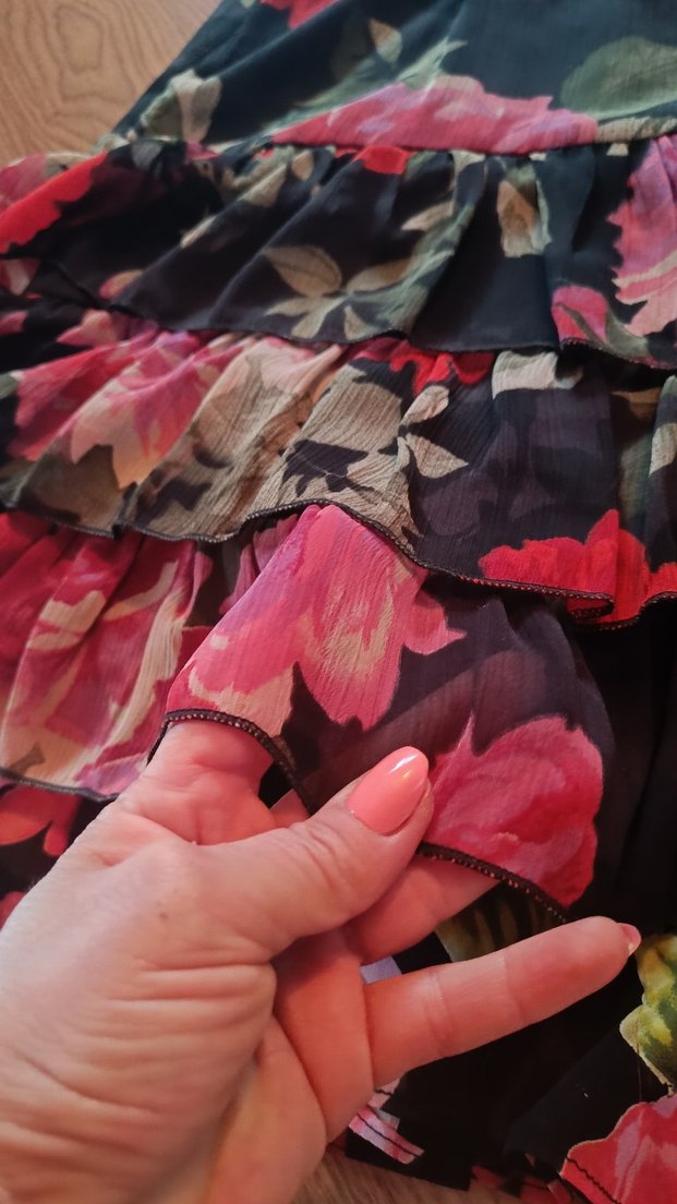 Çiçek Desenli Mini Straplez Elbise - Görsel 2