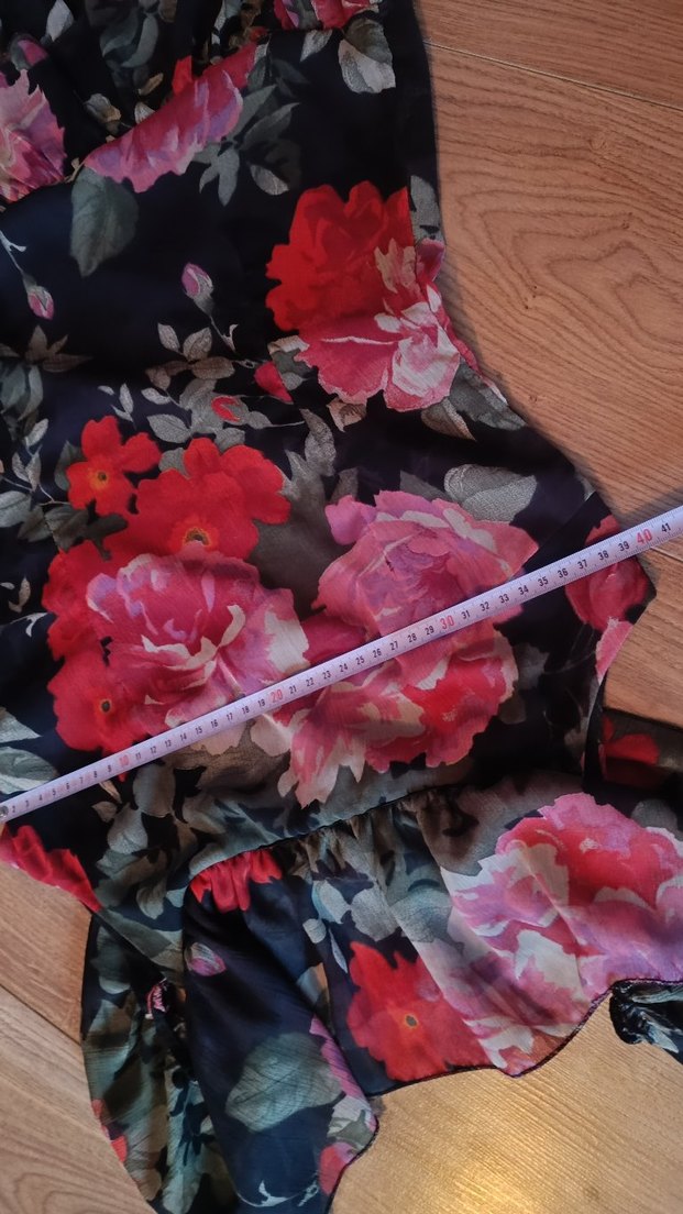 Çiçek Desenli Mini Straplez Elbise - Görsel 4