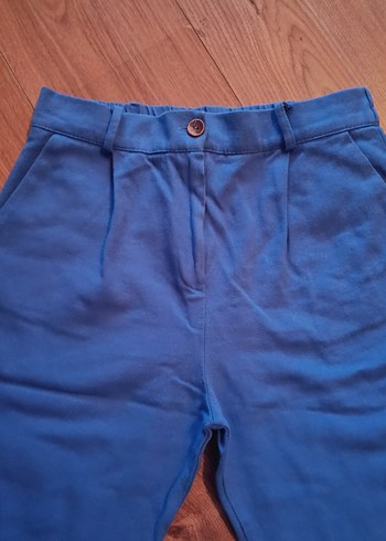 Kadın Lacivert Midi Denim Kumaş Pantolon - Görsel 2