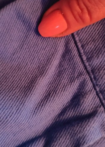 Kadın Lacivert Midi Denim Kumaş Pantolon - Görsel 5