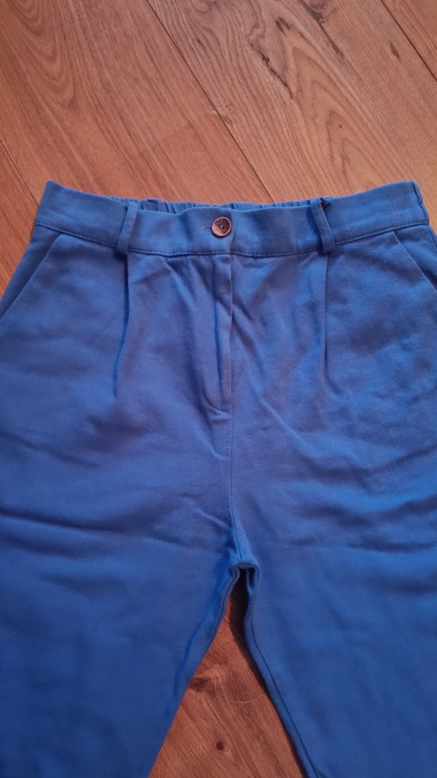 Kadın Lacivert Midi Denim Kumaş Pantolon - Görsel 2