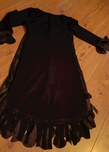 Uzun Kollu Siyah Gotik Kadın Elbise - Görsel 2