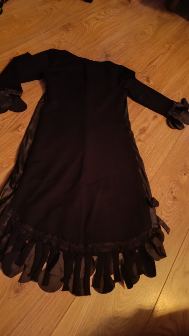 Uzun Kollu Siyah Gotik Kadın Elbise - Görsel 2