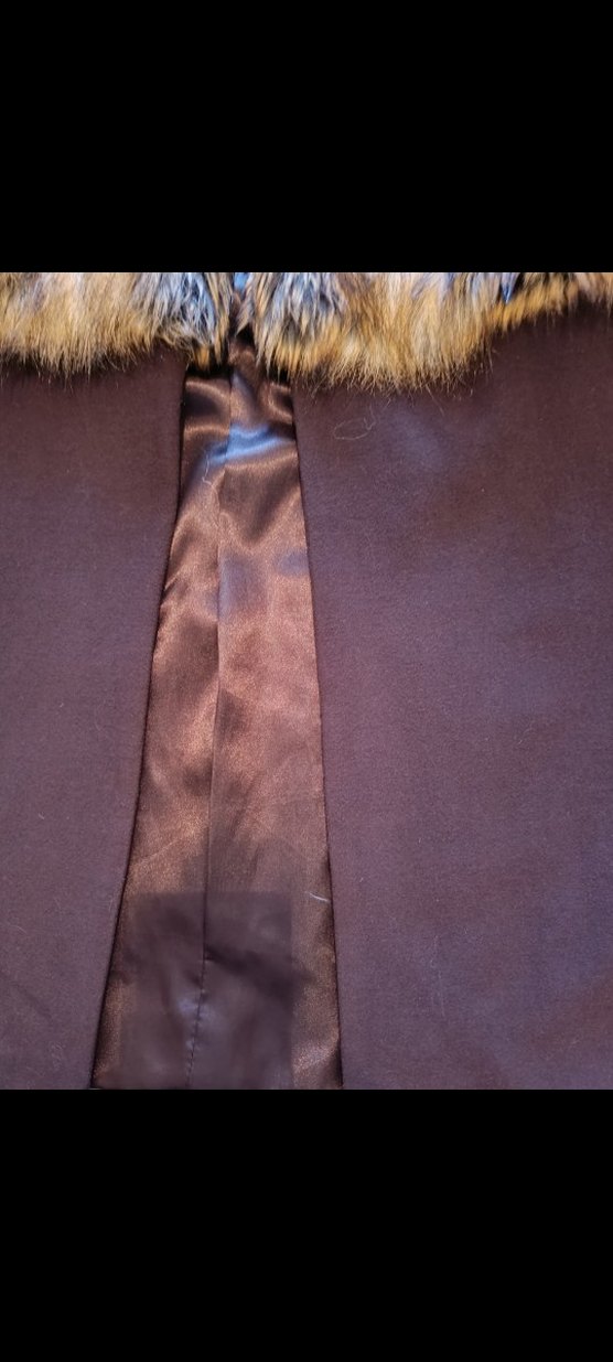 Kürk Detaylı Uzun kaşe kumaş Kadın Yelek - Görsel 3