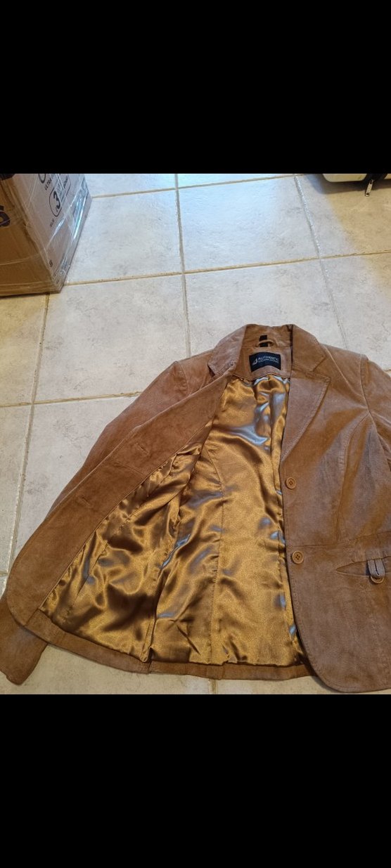 Düğmeli Kahverengi  Camel renk Süet Kadın Ceket - Görsel 2