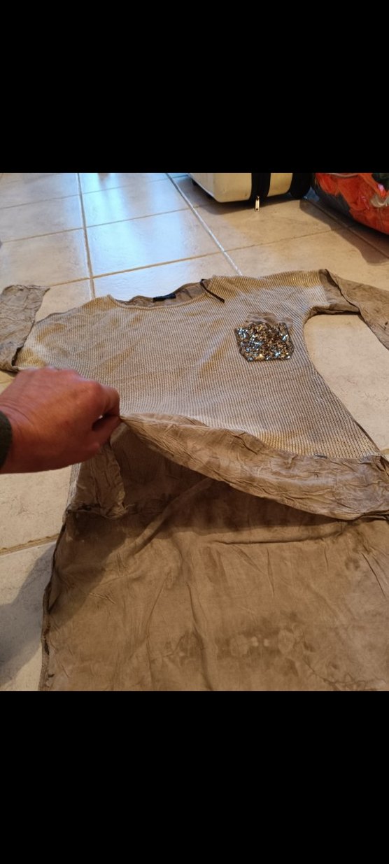 Bej Uzun Kollu triko keten Tunik - Görsel 3