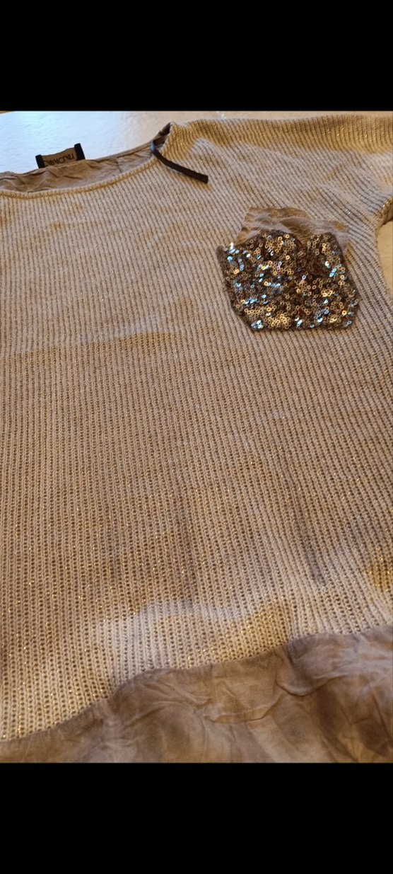 Bej Uzun Kollu triko keten Tunik - Görsel 4