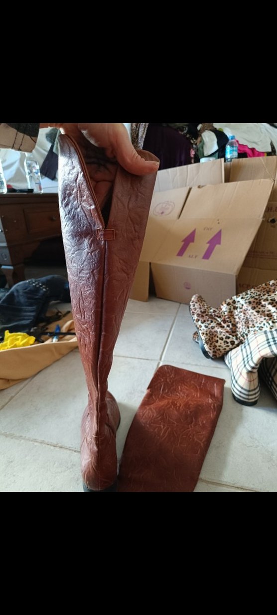 Deri Diz Boyu Kadın Çizme - Görsel 4