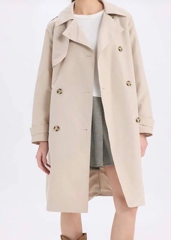 Ekru Midi Kadın Trençkot Su itici - Görsel 3