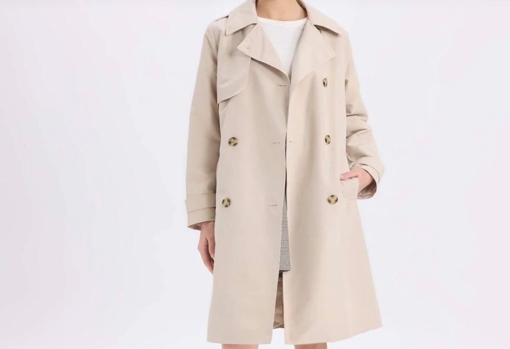 Ekru Midi Kadın Trençkot Su itici - Görsel 2