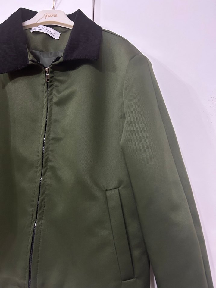 Yeşil Fermuarlı Kadın Ceket - Görsel 2