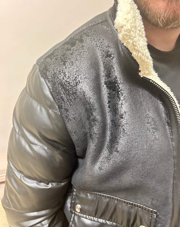 Siyah Deri Kürklü Erkek Mont - Görsel 3