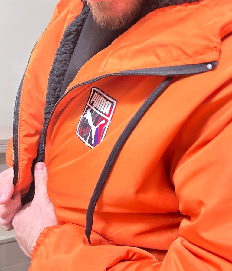Turuncu Parlak Fermuarlı Erkek Kayak Ceketi - Görsel 3