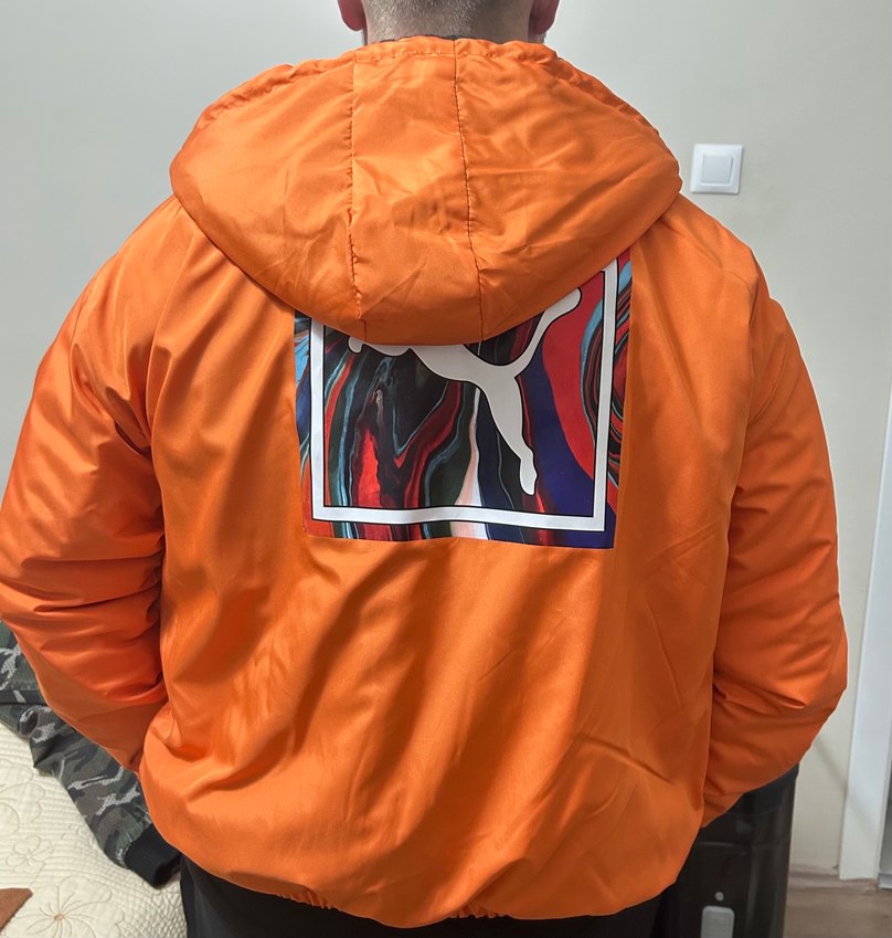 Turuncu Parlak Fermuarlı Erkek Kayak Ceketi - Görsel 2