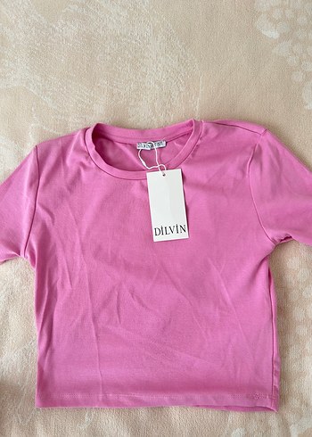Dilvin Pembe Kısa Kollu Basic Tişört - Görsel 5